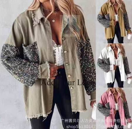 Patchwork Sequin Shacket