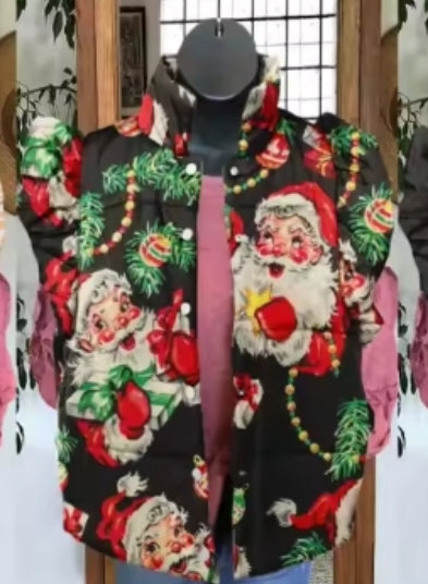 Vintage Santa Puffer Vest