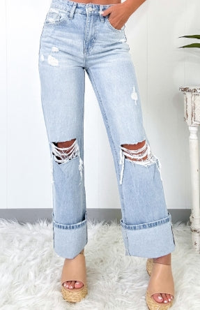 Light Blue Distressed Straight
